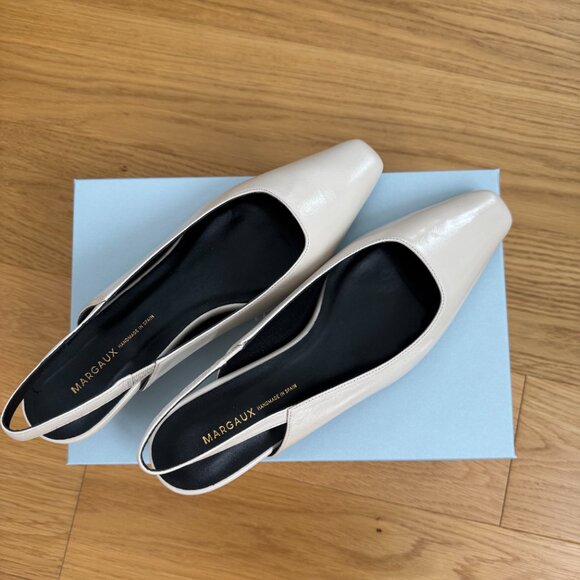 BRAND NEW Margaux The Sofia Sling - Ecru Crinkle Patent (39) - Picture 8 of 14